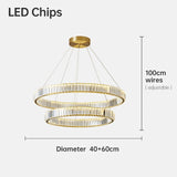 LED Chandelier Bedroom Light for Home Crystal Gold Chandeliers Living room Dining room Double Ring Lighting Lustre Lamp