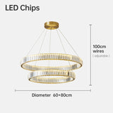 LED Chandelier Bedroom Light for Home Crystal Gold Chandeliers Living room Dining room Double Ring Lighting Lustre Lamp