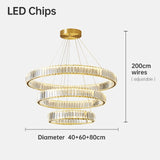 LED Chandelier Bedroom Light for Home Crystal Gold Chandeliers Living room Dining room Double Ring Lighting Lustre Lamp