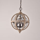 Retro Chandelier Lighting Industrial Hanging Pendant Lamp Globe Dining Living Room Wood Farmhouse Vintage Island Light