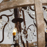 Retro Chandelier Lighting Industrial Hanging Pendant Lamp Globe Dining Living Room Wood Farmhouse Vintage Island Light