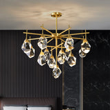 Copper Post-modern Light Luxury Crystal Chandelier Creative Simple Nordic Living Room Dining Room Lighting