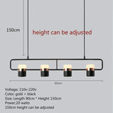 Modern restaurant LED chandelier lighting Nordic designer black gold combination hanging chandelier kitchen dining chandelier