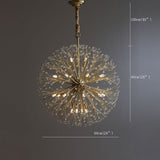 Nordic Postmodern 18 Lights Led Art Chandelier Creative Dandelion Hanging Lamp for Living Dining Room Decor Lightings
