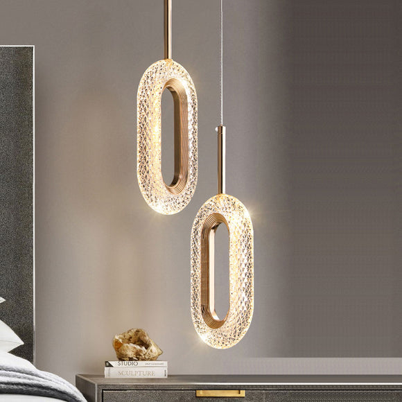 Light luxury Pendant lamp Bedside Postmodern Simple Restaurant Bar Hanging Creative Personality Ellip Bedroom Small Pendantlight