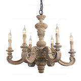 Vintage Mood Chandelier Carving Roman column Hanging Lampm Country Type Decoration Lighting