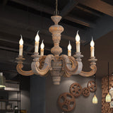 Rustic Wooden Chandelier Antique Farmhouse Ceiling Light Fixture