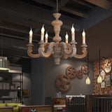 Rustic Wooden Chandelier Antique Farmhouse Ceiling Light Fixture