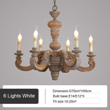 Rustic Wooden Chandelier Antique Farmhouse Ceiling Light Fixture