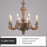 Vintage Mood Chandelier Carving Roman column Hanging Lampm Country Type Decoration Lighting