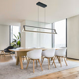 Modern LED Pendant Light Creative Hanging Lamp for Dining Room Island Matte Finish Dimmable with Remote