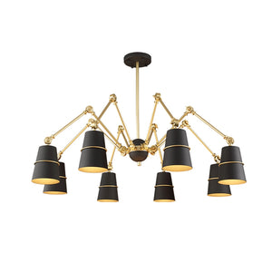 Modern Chandelier Lights 6 8 Lights Black or White Shades with Swaying Arms Led Chandeliers Lamp for Foyer Retro Loft Light - heparts