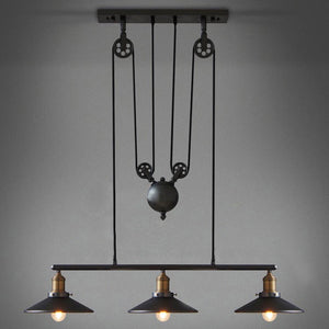 LED Retro Pendant Lighting 3 Lights Edison Bulbs Included Up and Down Black Painting Mirror Glass Pendant Lamp for Dinning Room - heparts