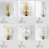 Edison bulb lampada retro lamp incandescent ampoule vintage E27 40w 220V For Decor Filament Bulb E27 Pendant Lights Antique Bulb - heparts