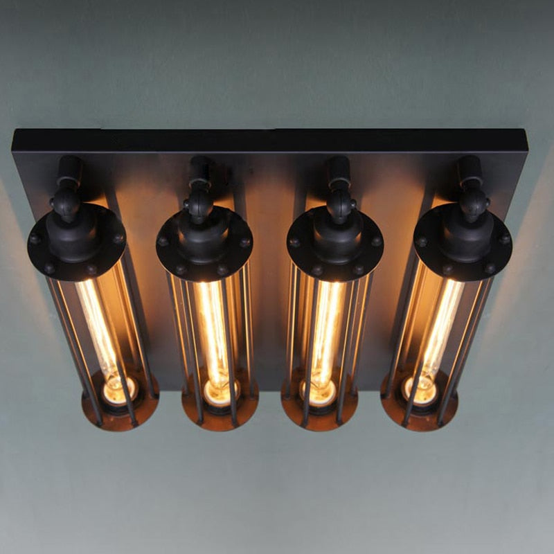 Simple Ceiling Light Retro Industrial Black White Ceiling Lamp for