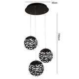 Modern Led Pendant Lamp White Black Painting Metal Pendant Light for Stair Dinning Living Room Hanging Lighting - heparts