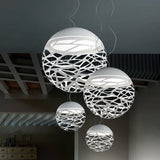 Modern Led Pendant Lamp White Black Painting Metal Pendant Light for Stair Dinning Living Room Hanging Lighting - heparts