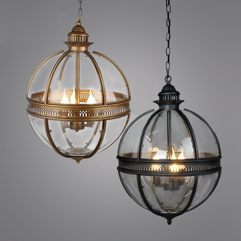 American Vintage Globe Chandeliers Lights E12 E14 Transparent