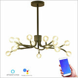 15/18-Lights Candle-style Chandelier Ambient Light Gold Painted Finishes Black Metal Glass LED G4