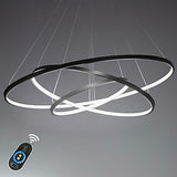 3-Lights Circular Pendant Light Chandelier Lighting Lamp Ambient Light Dimmable Remote Control - heparts